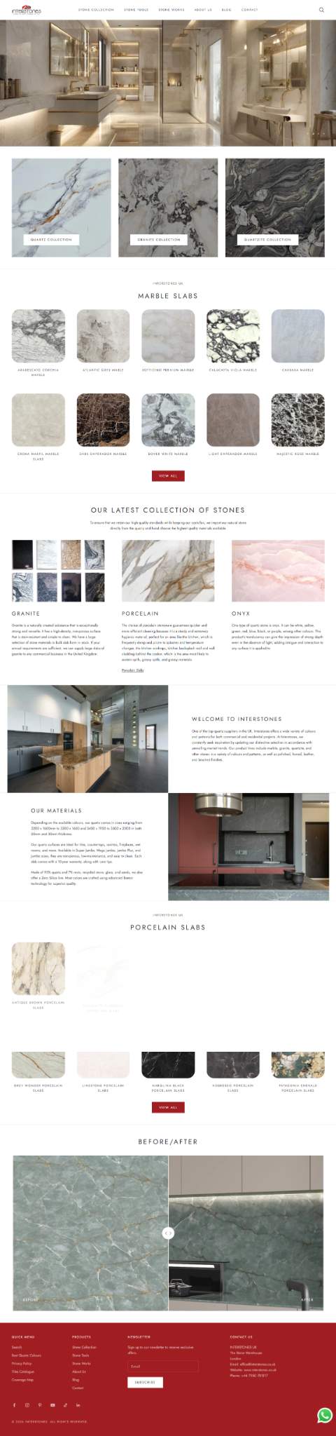 Interstones UK website